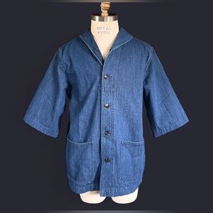 NWOT At The Front *Reproduction* WWII U.S. Navy shawl collar denim work jacket L